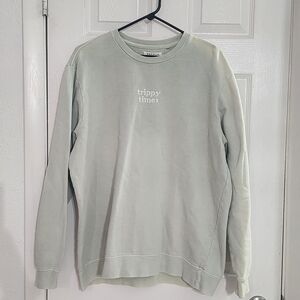 PacSun Sage Green "Trippy Times" Crewneck Sweater